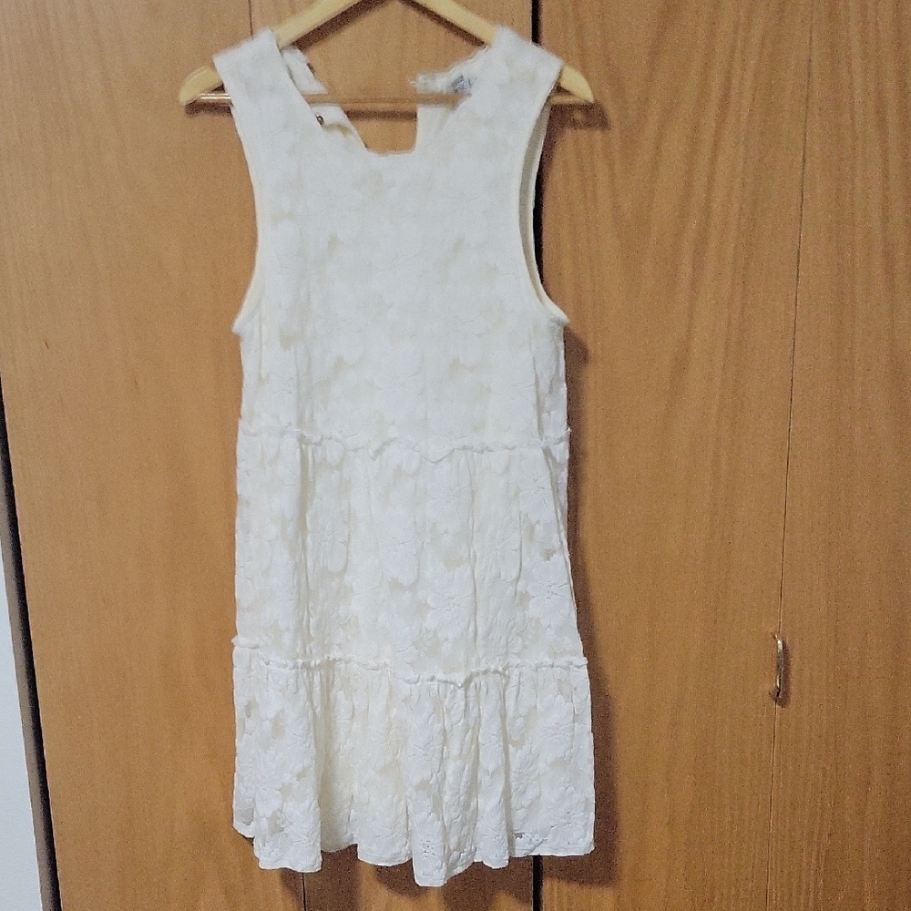 Speechless Cream Ruffled Halter Sundress
